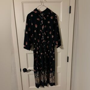 Breli Vintage Midi Pleated Dress - Size 10